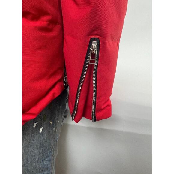Men's Moose Knuckles Red Puffer Down Jacket With Detachable Fur Hood Size XL - Picture 16 of 16
